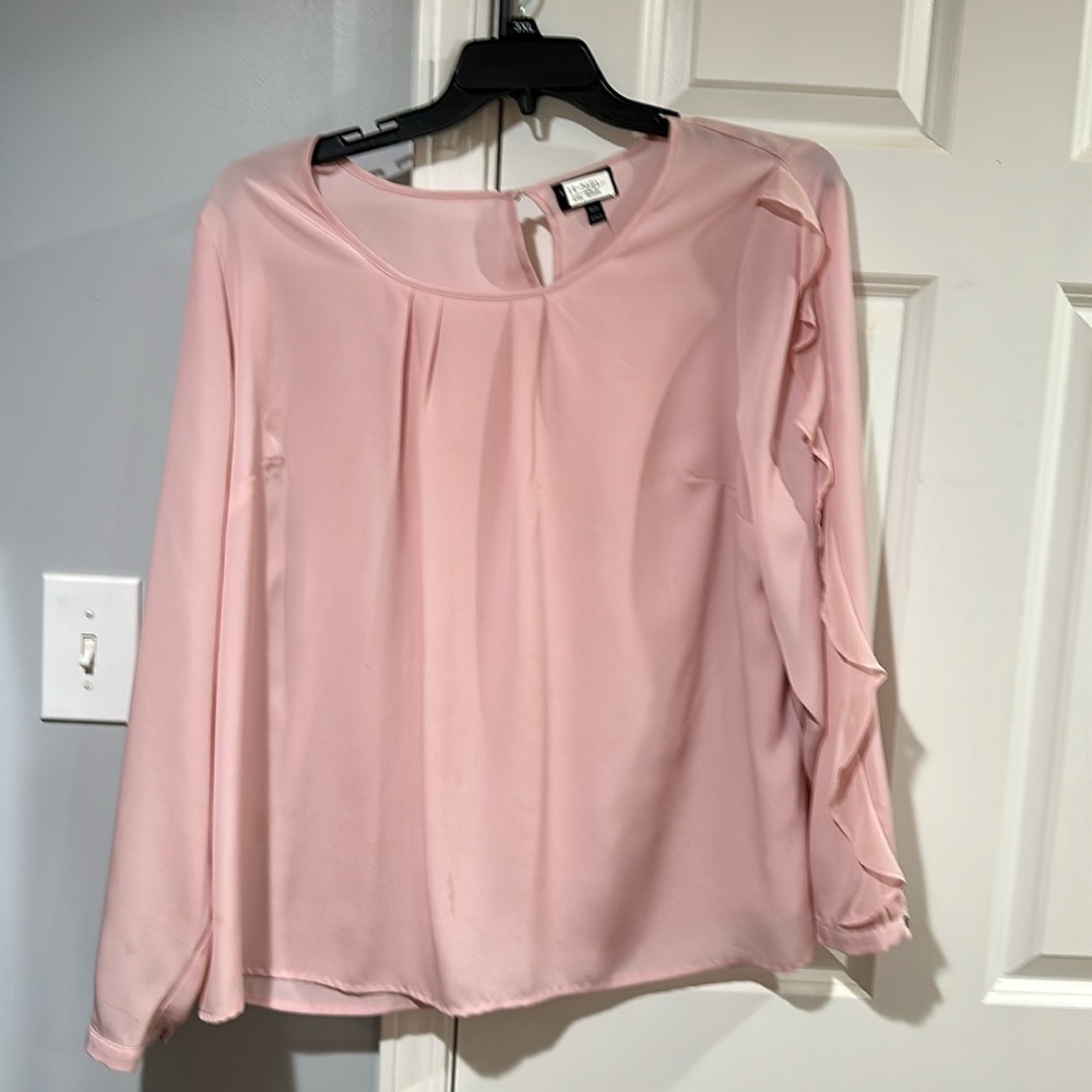 Flutter sleeve long chiffon shirt from  Lane Bryant